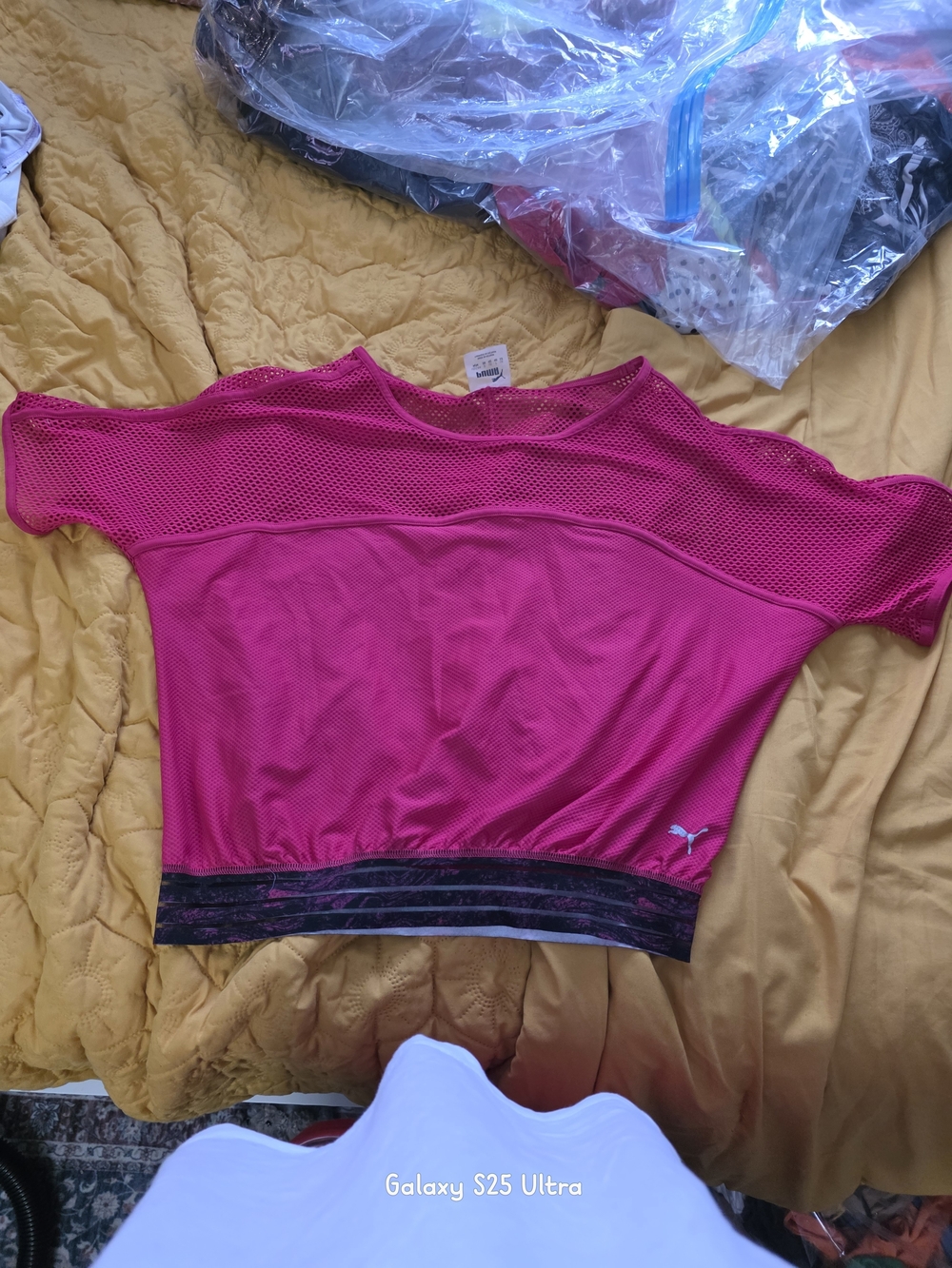 Puma Women's Hot Pink Mesh Crop Top